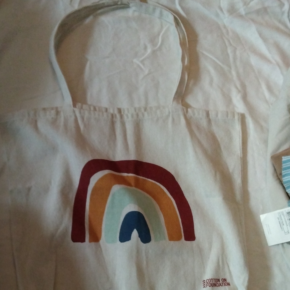 Cotton On Multicolor Rainbow Tote